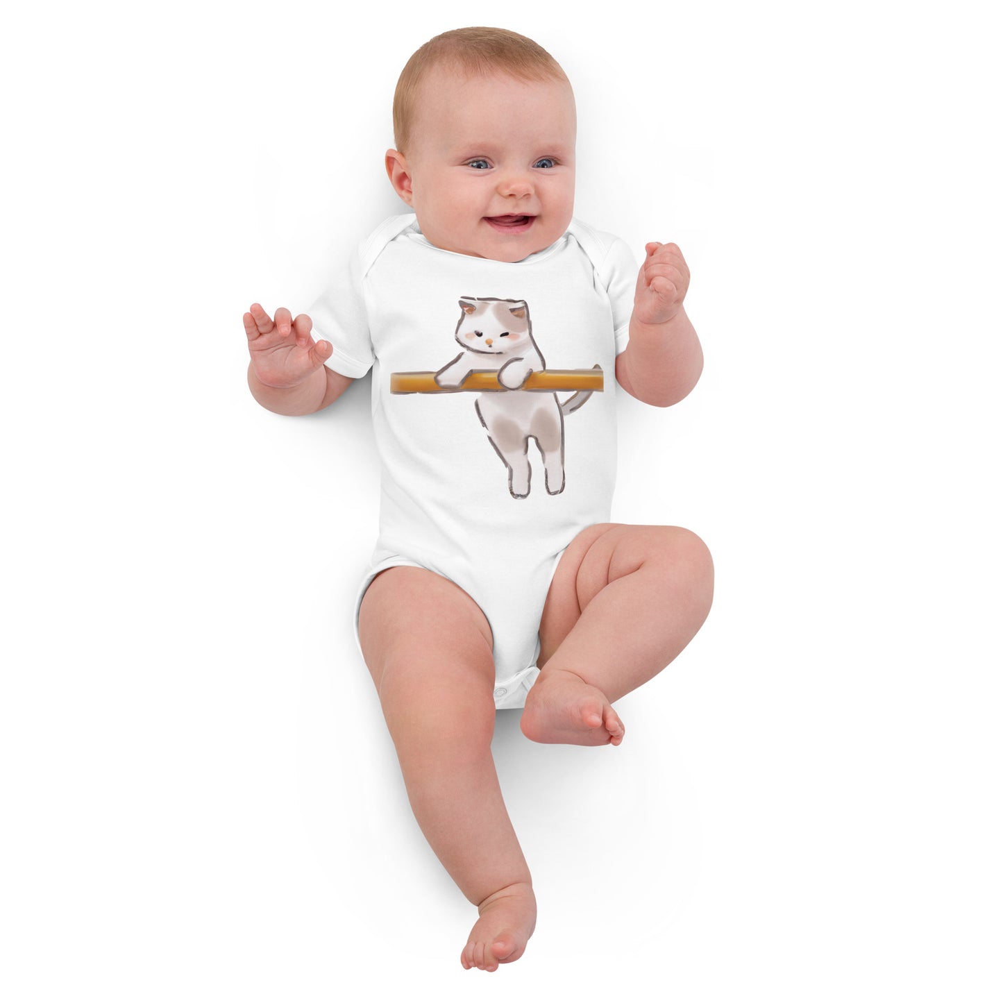 Poesje aan de Brug - Baby romper van biologisch katoen