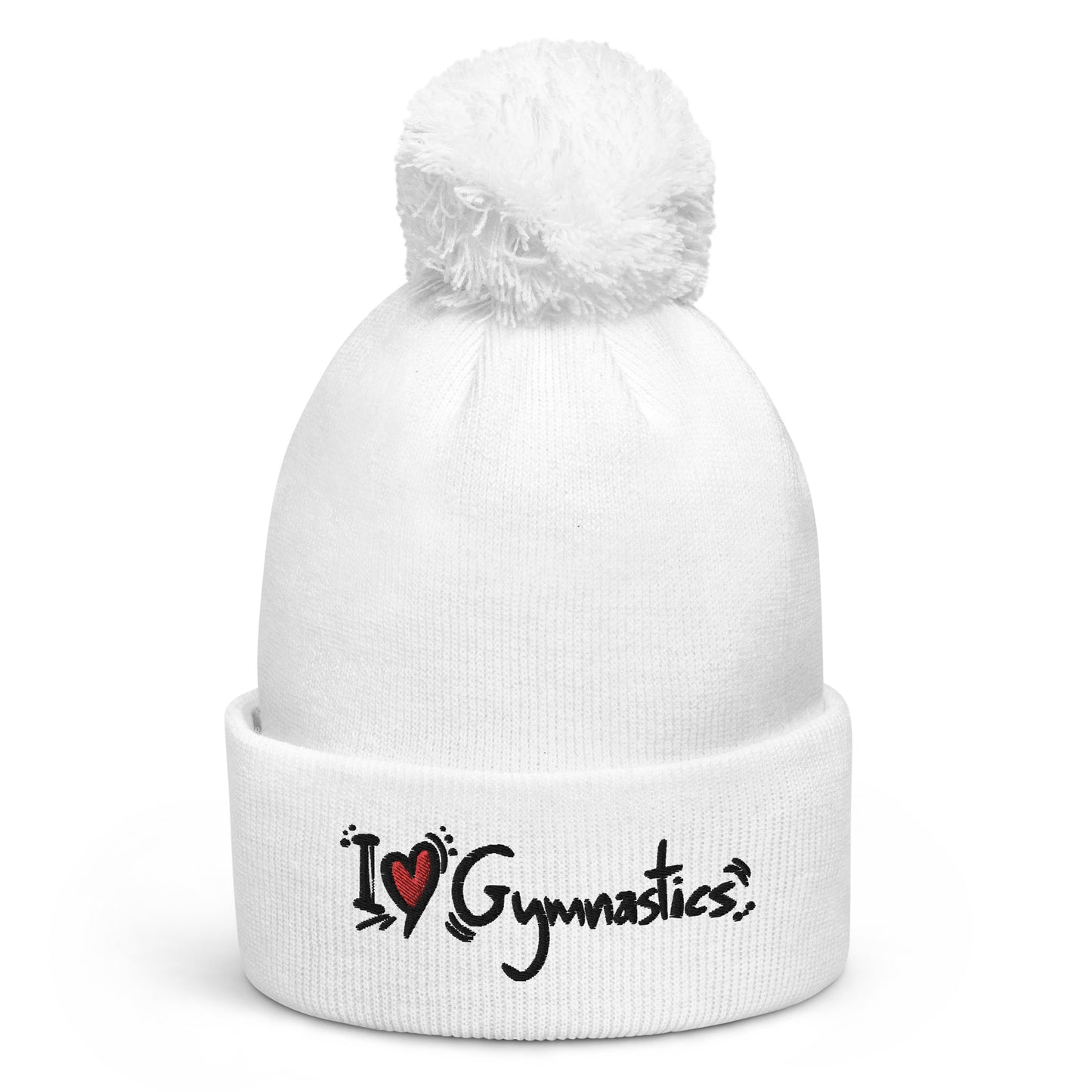 I Love Gymnastics - Beanie met pompon