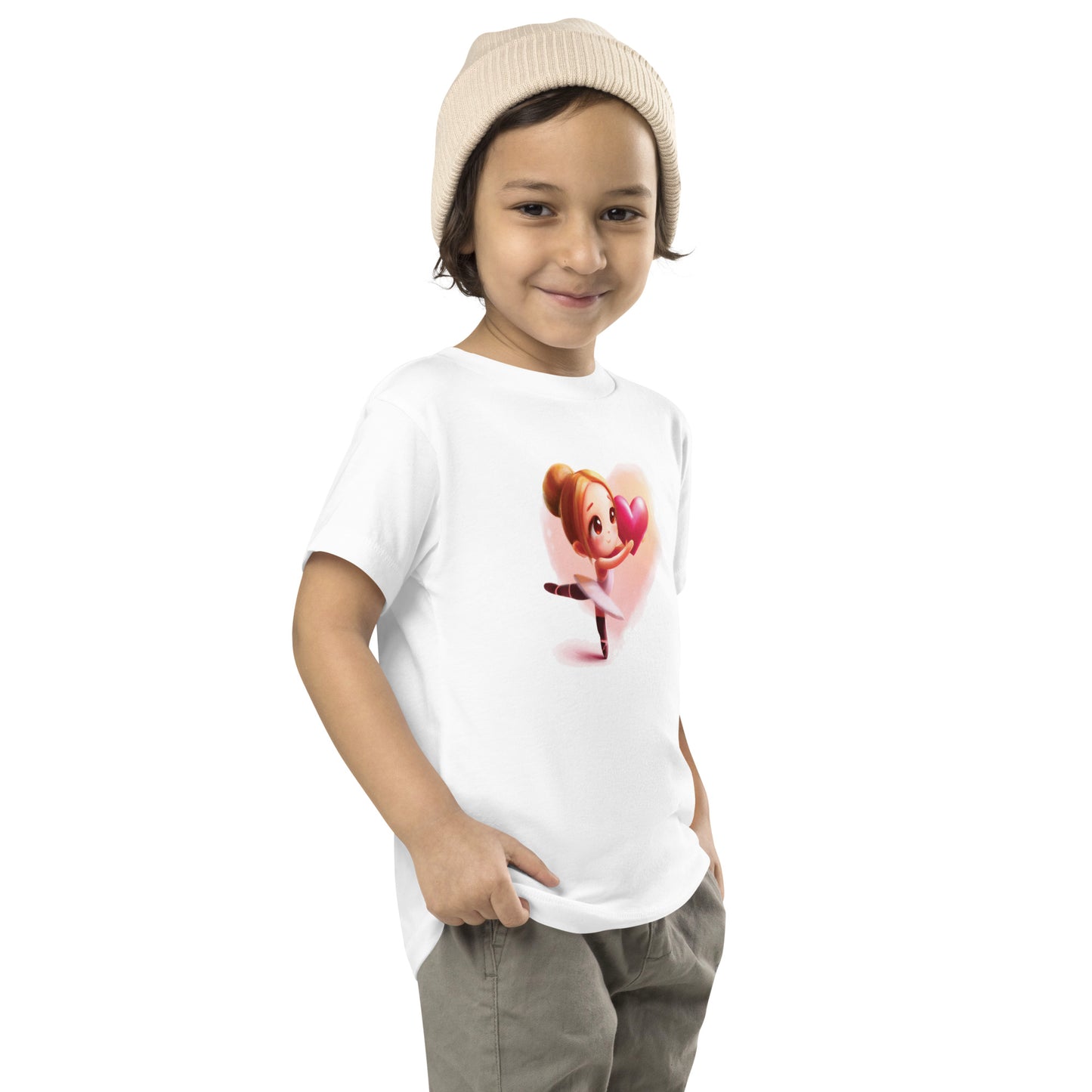 Ballet danseres met hartje - T-shirt met korte mouwen voor peuters