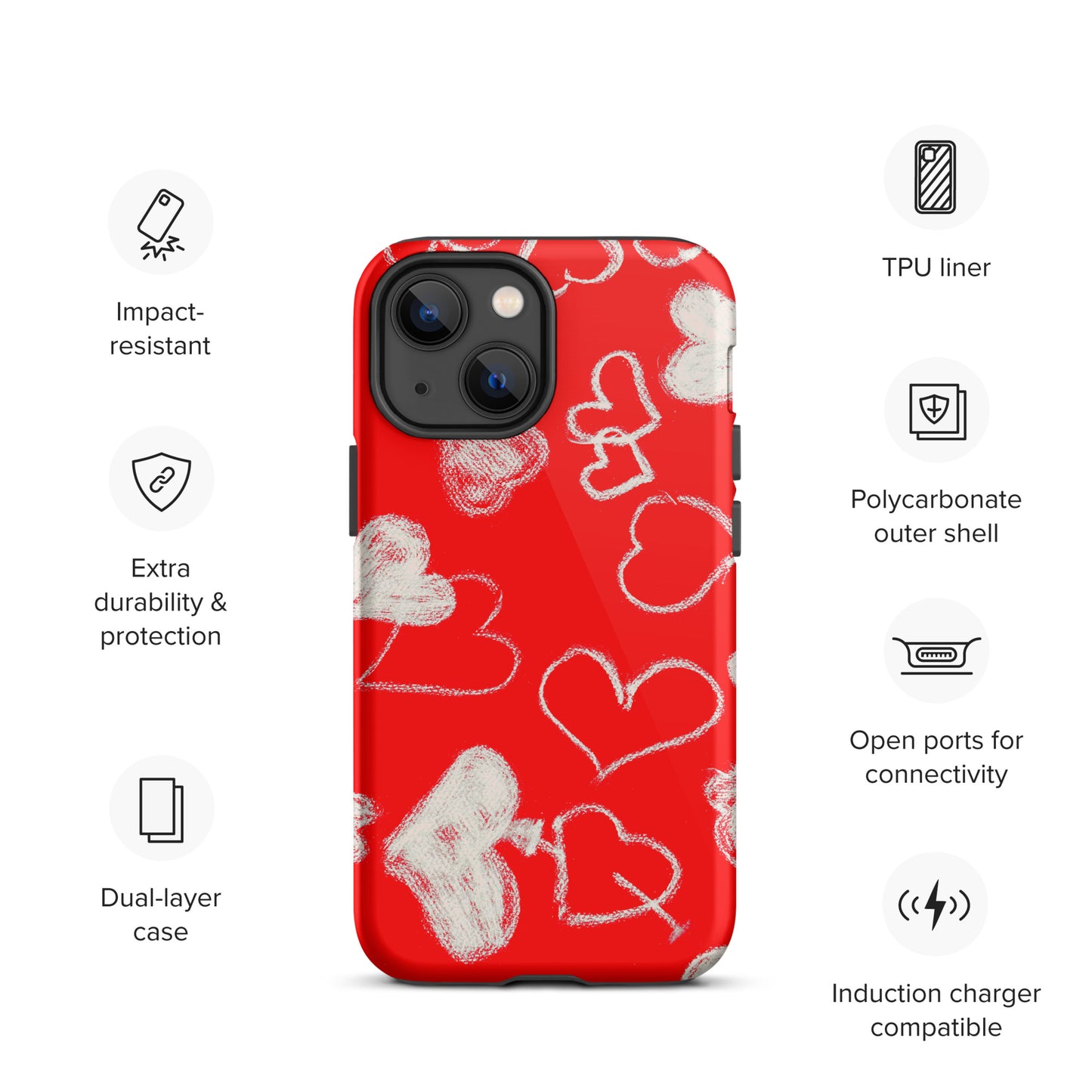 Valentijn - Stevig iPhone hoesje - Rood