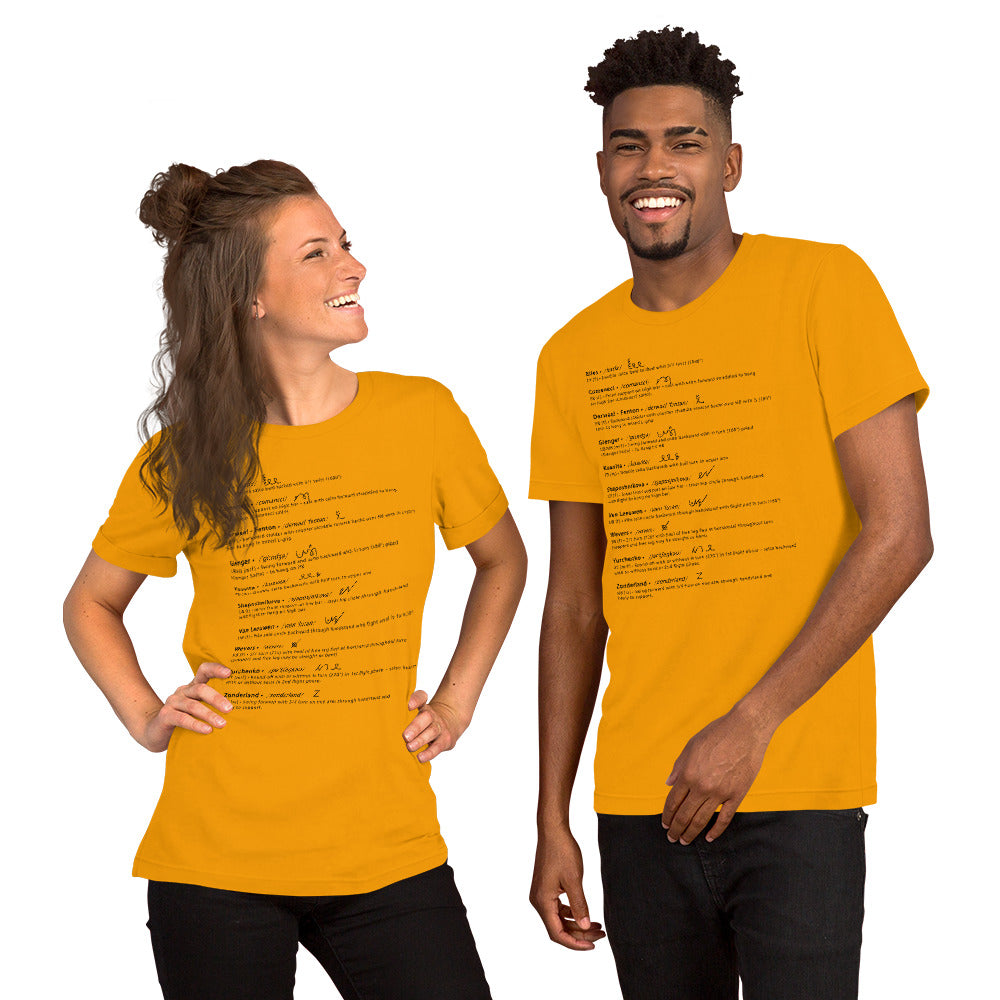 Gymnastiek Woordenboek - Uniseks T-shirt met Zwarte Tekst