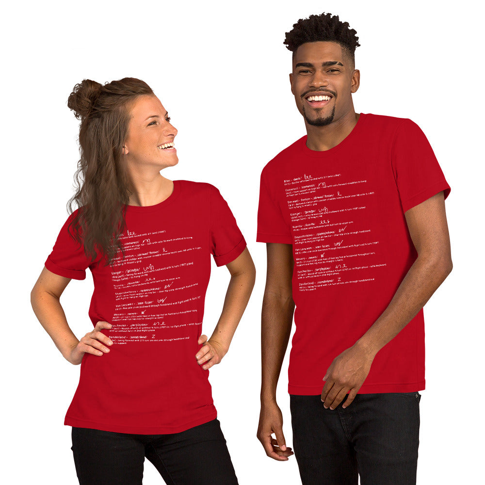 Gymnastiek Woordenboek - Uniseks T-shirt met Witte Tekst