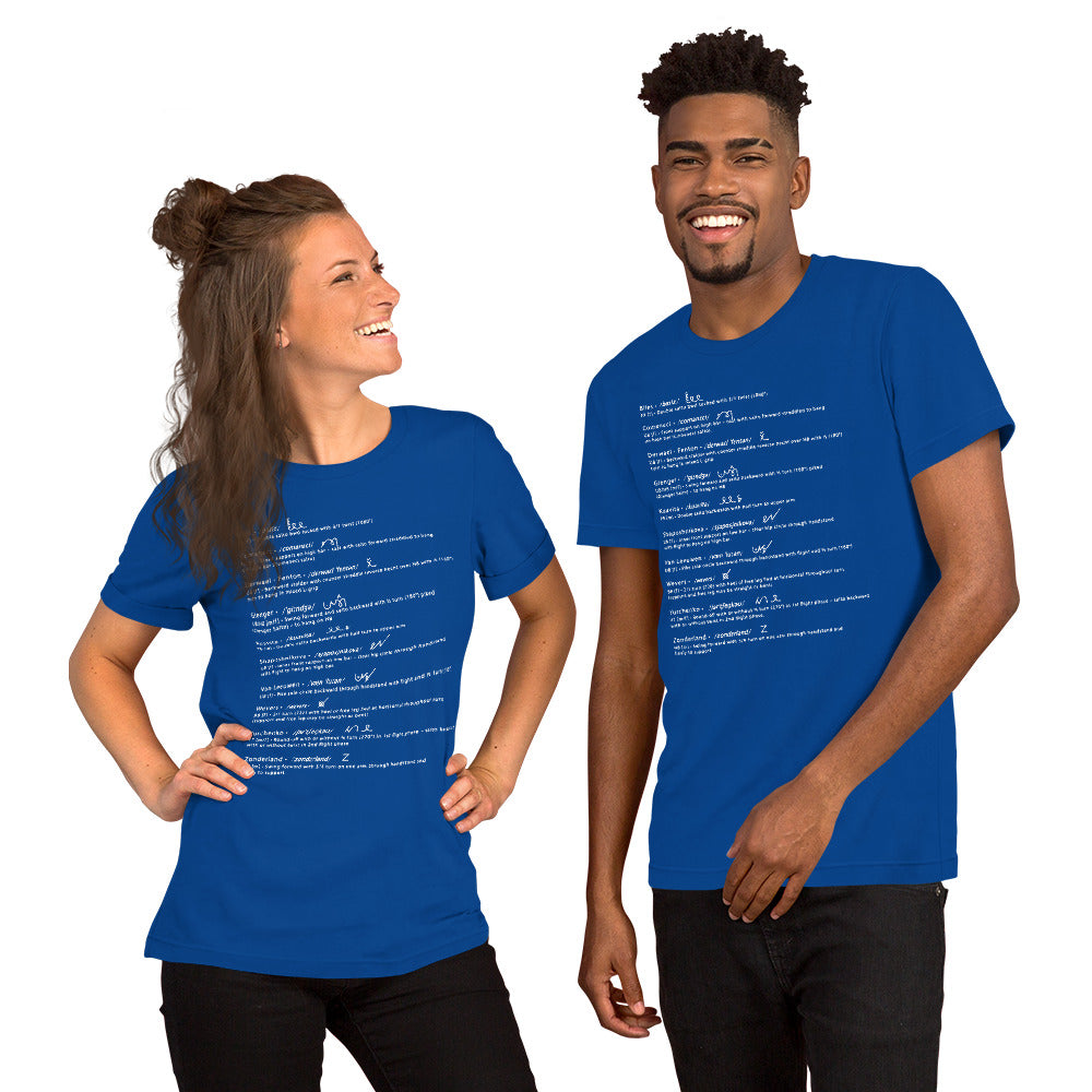 Gymnastiek Woordenboek - Uniseks T-shirt met Witte Tekst