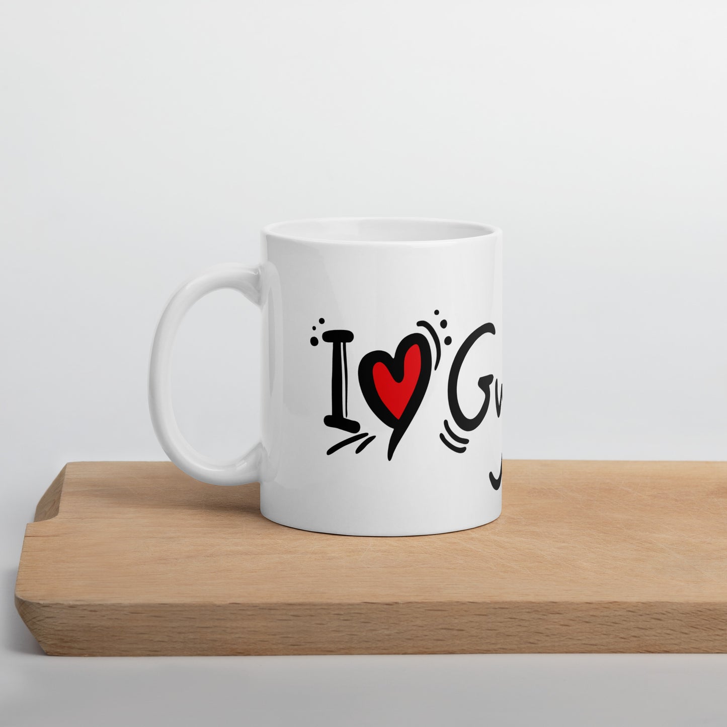 I Love Gymnastics - Witte glanzende mok