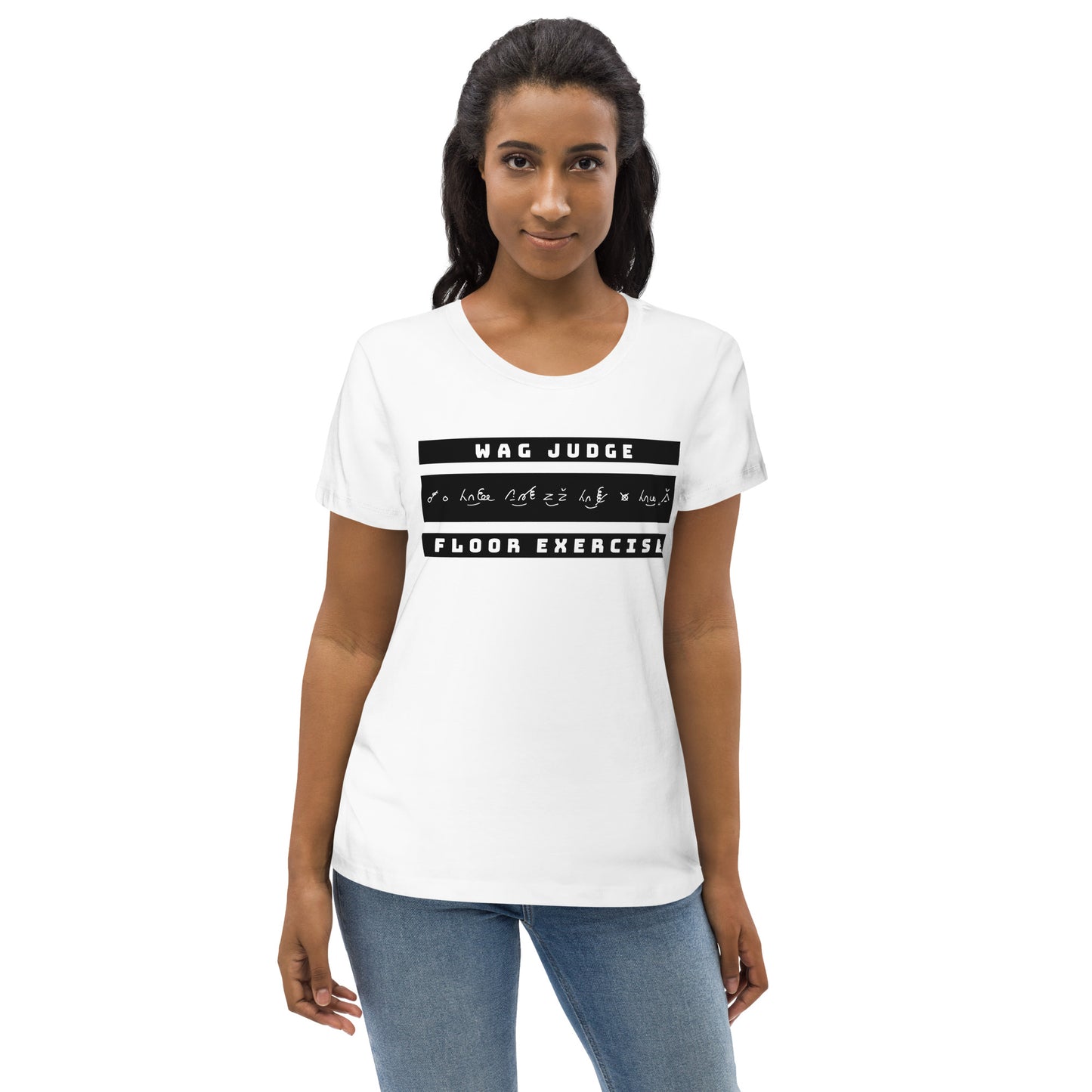 Jurylid Vloer - Getailleerd Eco-T-shirt (wit) voor dames