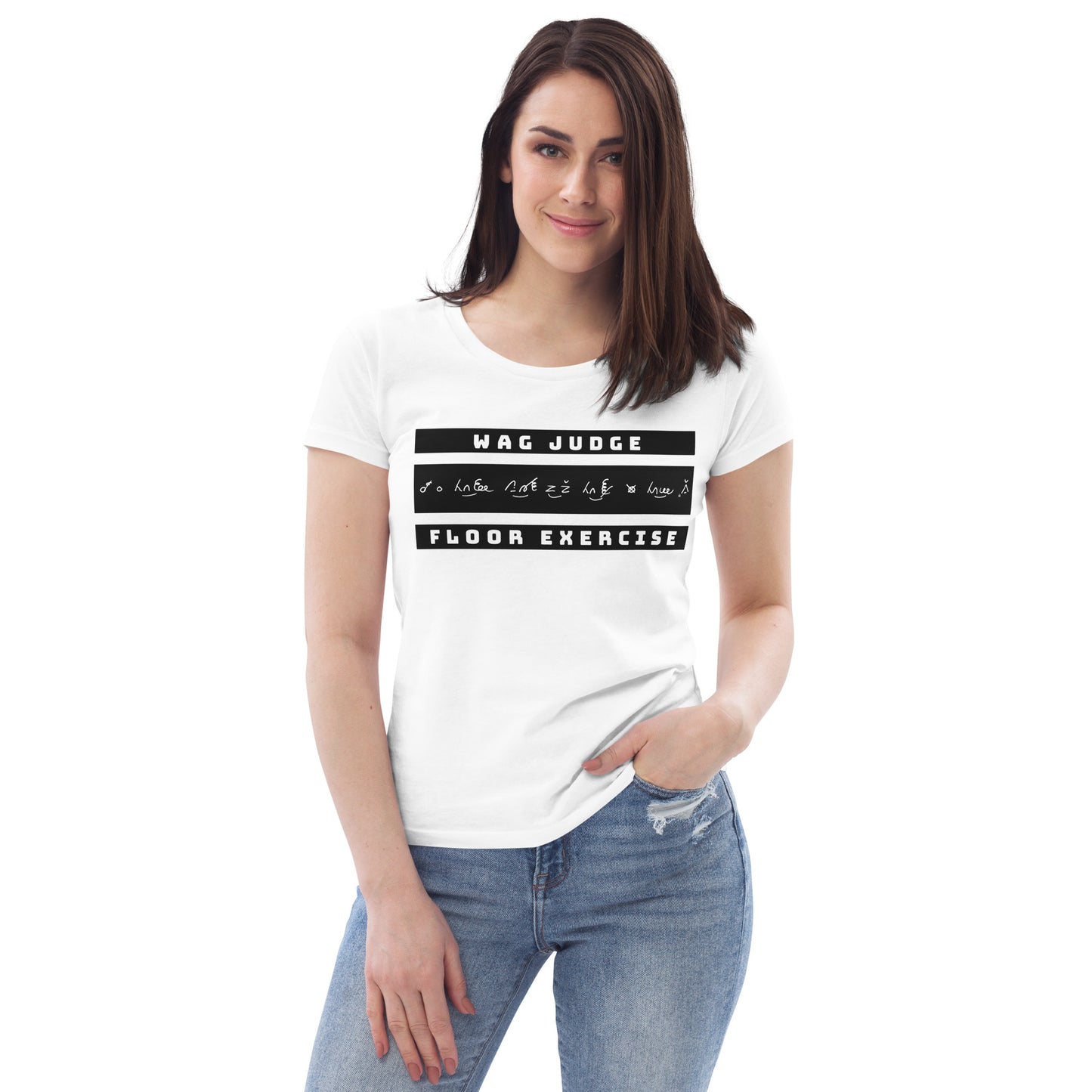 Jurylid Vloer - Getailleerd Eco-T-shirt (wit) voor dames