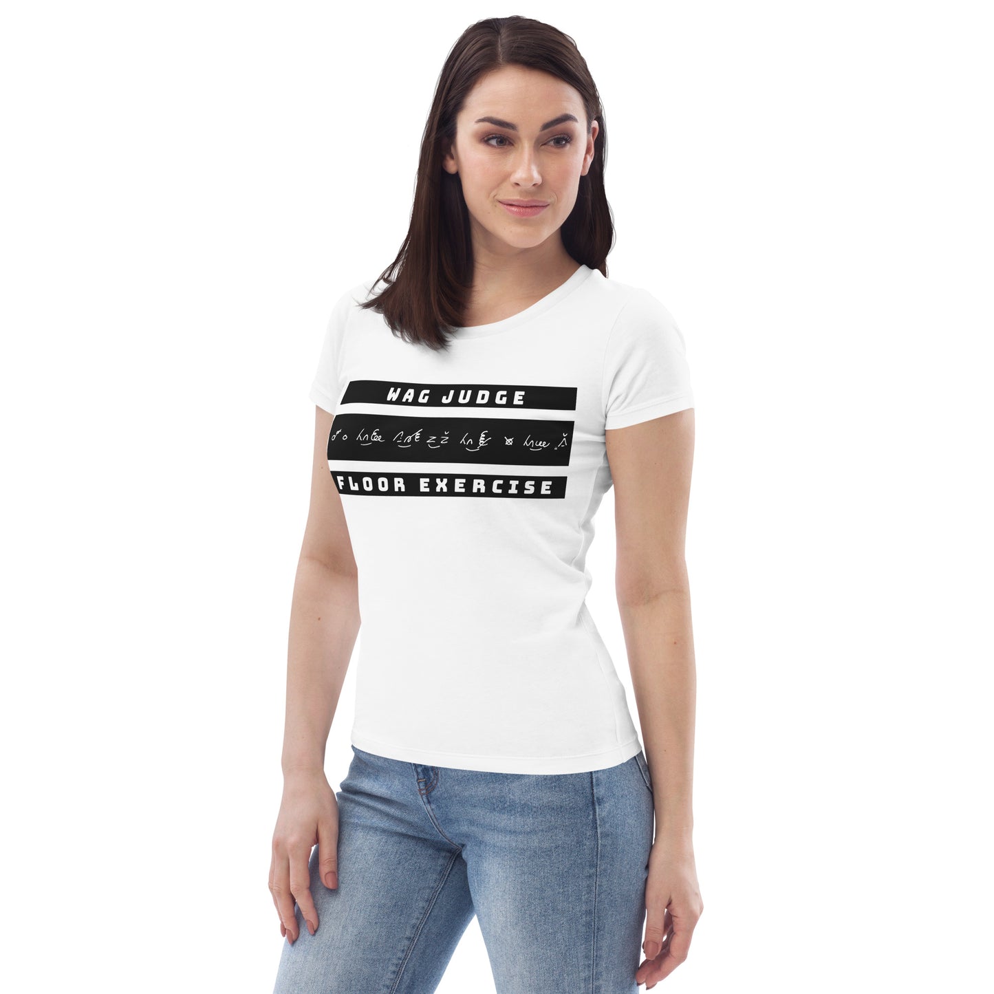 Jurylid Vloer - Getailleerd Eco-T-shirt (wit) voor dames