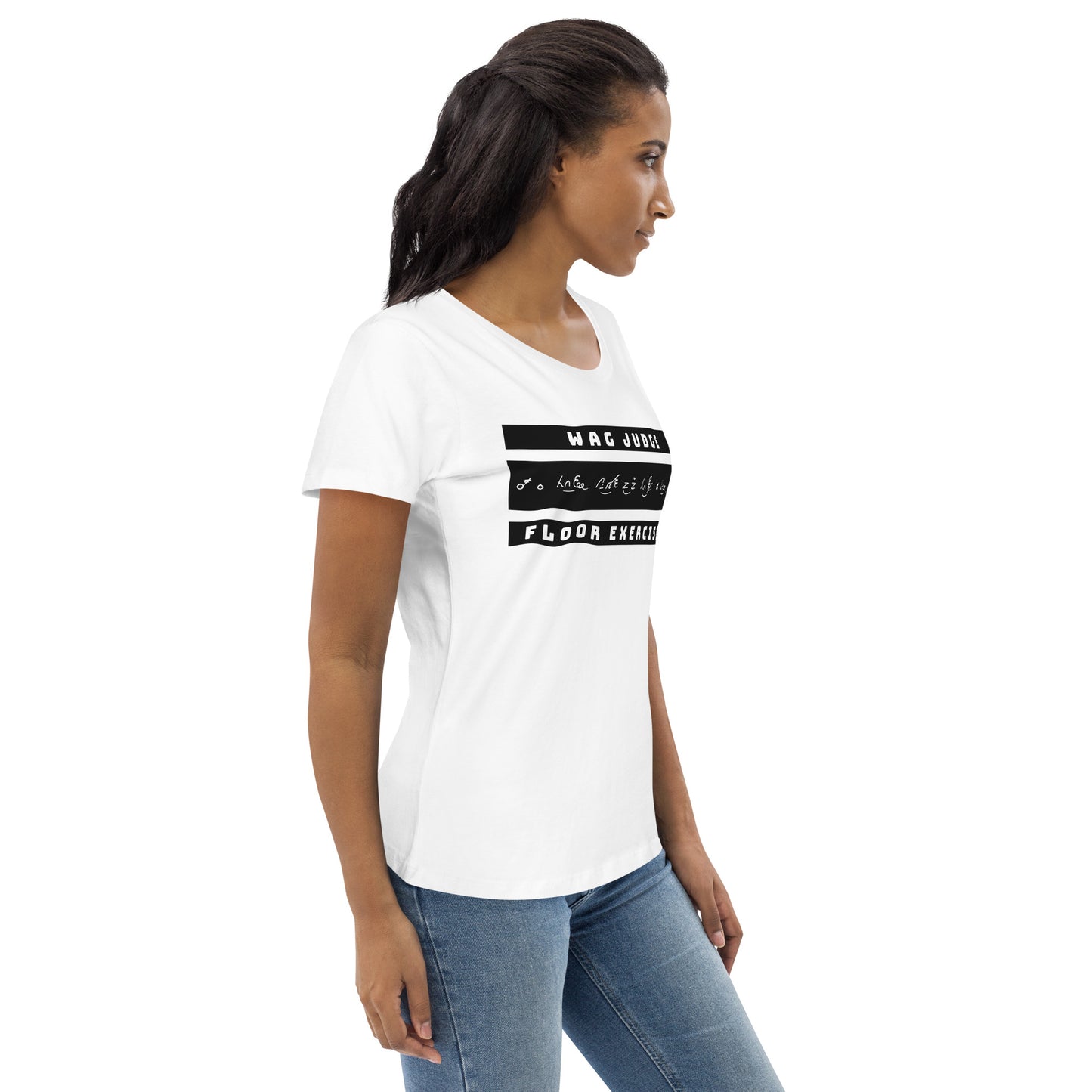 Jurylid Vloer - Getailleerd Eco-T-shirt (wit) voor dames