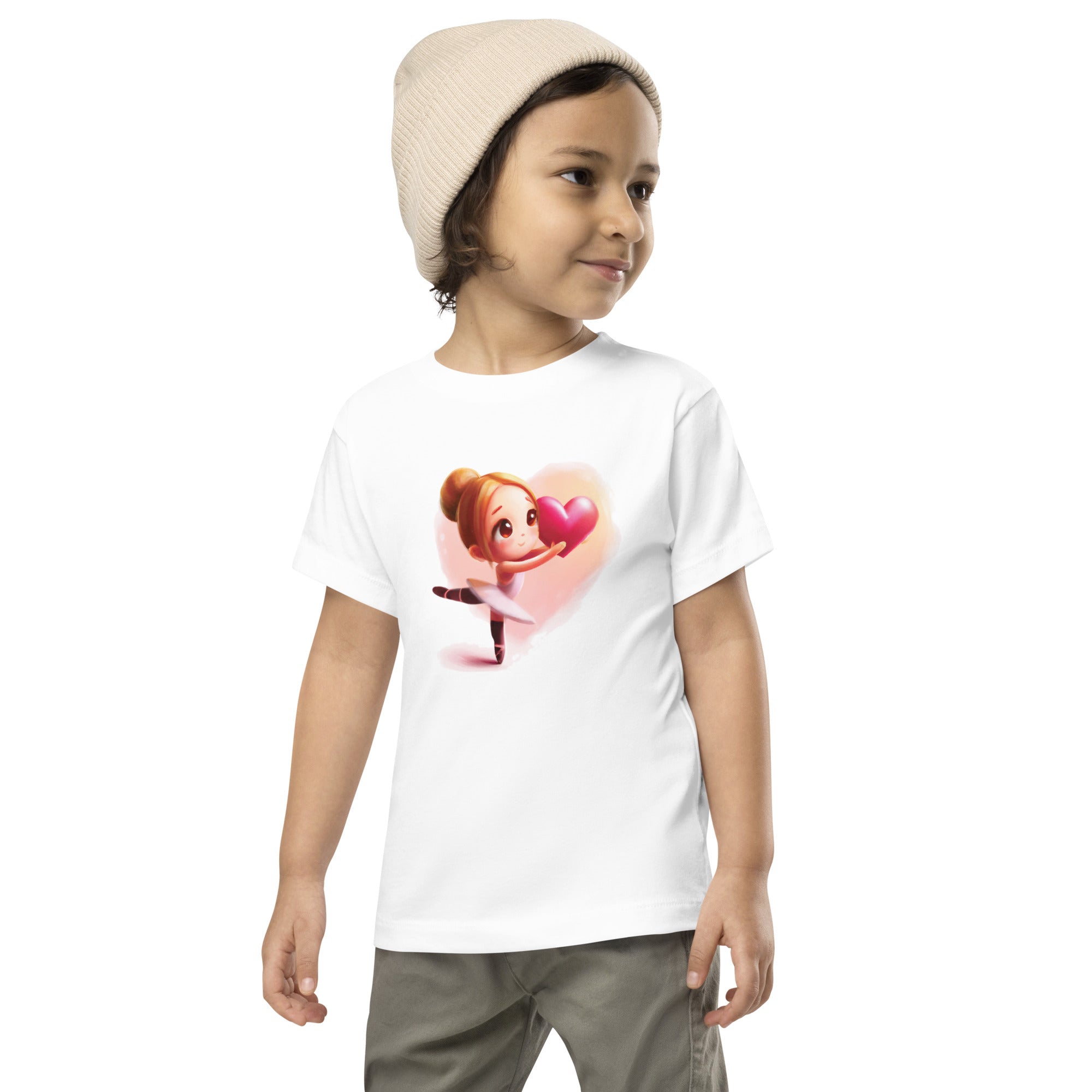 Ballet danseres met hartje T shirt met korte mouwen voor peuters