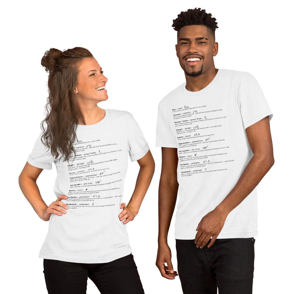 Gymnastiek Woordenboek - Uniseks T-shirt met Zwarte Tekst