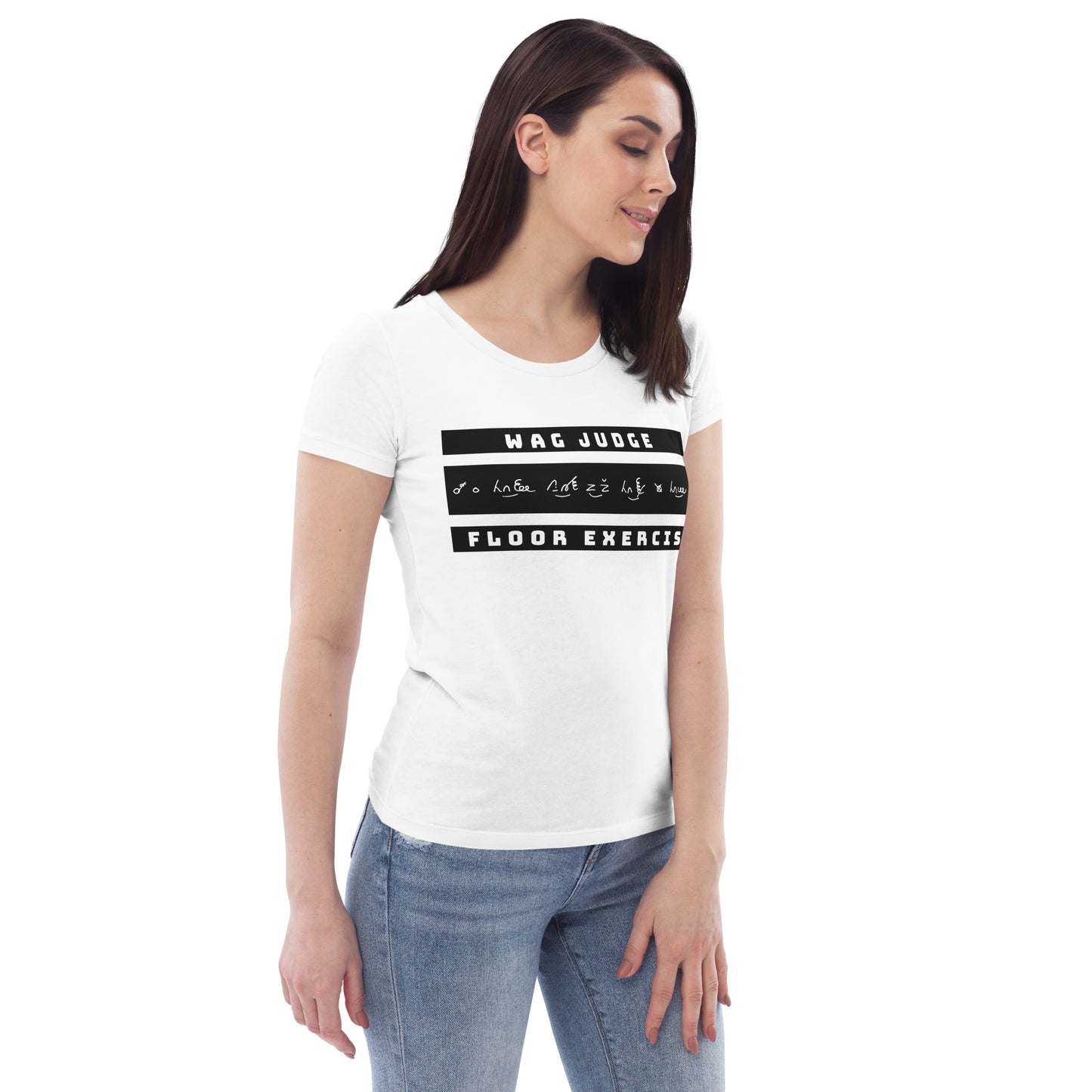 Jurylid Vloer - Getailleerd Eco-T-shirt (wit) voor dames